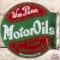 Wm Penn Motor Oils Canfield Oil Co. DS Porcelain Flange Sign