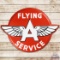 Flying A Service Embossed Die Cut SS Porcelain Sign w/ Logo