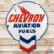 Scarce Chevron Aviation Fuels SS Porcelain Sign w/ Hallmark