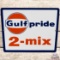 Rare Gulfpride 2-Mix SS Porcelain Gas Pump Plate Sign w/ Logo
