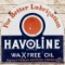 Scarce Havoline For Better Lubrication DS Porcelain Tombstone Sign
