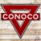 Conoco Gasoline Die Cut DS Porcelain Sign w/ Frame