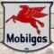 1954 Mobilgas Gasoline SS Porcelain Pump Plate Sign w/ Pegasus 