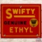 Swifty Genuine Ethyl SS Porcelain Gas Pump Plate Sign w/ Logo