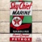 1955 Texaco Sky Chief Marine w/ Petrox SS Porcelain Gas Pump Plate Sign 