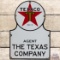 1933 Texaco Agent The Texas Company SS Porcelain Truck Keyhole Sign 