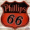 1955 Phillips 66 Gasoline Die Cut SS Porcelain Neon Sign