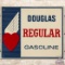 Douglas Regular Gasoline Emb. SS Tin Pump Plate Sign