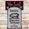 Scarce We Sell Swift's Digester Tankage DS Porcelain Flange Sign w/ Hog & Chicken