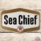 Texaco Sea Chief Embossed SS Tin Gas Pump Plate Sign