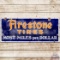 Firestone Tires Most Miles Per Dollar SS Porcelain Sign
