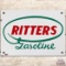 Ritters Gasoline SS Porcelain Gas Pump Plate Sign