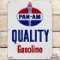Pan-am Quality Gasoline SS Porcelain Pump Plate Sign w/ Logo