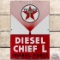 1955 Diesel Chief L SS Porcelain Gas Pump Plate Sign 