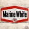 Texaco Marine White Embossed SS Tin Gas Pump Plate Sign