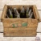 Texaco Easy Pour Motor Oil Wooden Crate w/ 10 Metal Easy Pour 2 Quart Cans