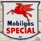 1954 Mobilgas Special SS Porcelain Gas Pump Plate Sign w/ Pegasus 