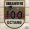 Guaranteed 100 Octane SS Tin Pump Plate Sign w/ Eagle & USA Flag