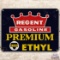 Regent Gasoline Premium Ethyl SS Tin Pump Plate Sign