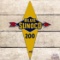 Blue Sunoco 200 Die Cut SS Porcelain Gas Pump Plate Sign