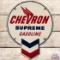 Chevron Supreme Gasoline SS Tin Pump Plate Sign w/ Hallmark