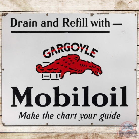 Mobiloil Gargoyle Make The Chart Your Guide SS Porcelain Sign