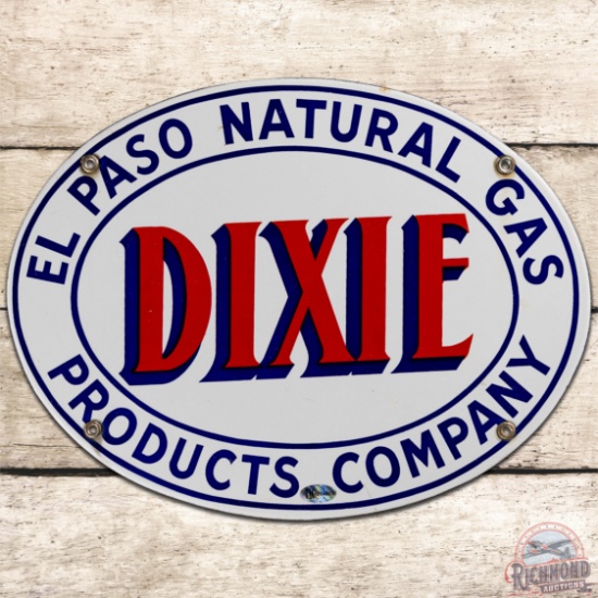Dixie El Paso Natural Gas Products Company SS Porcelain Oval Sign