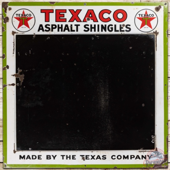 Rare Texaco Asphalt Shingles SS Porcelain Sign w/ Logos