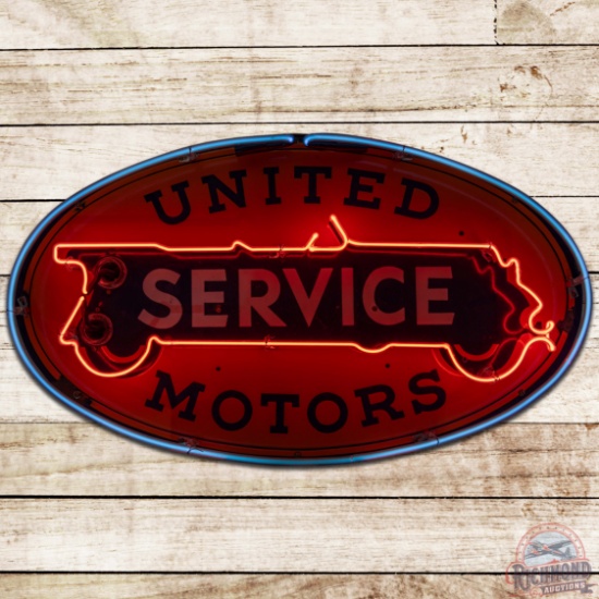 United Motors Service 36" SS Porcelain Neon Sign