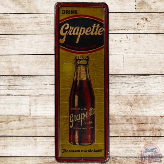 Drink Grapette "The Reason is in the Bottle" Emb. SS Tin Sign