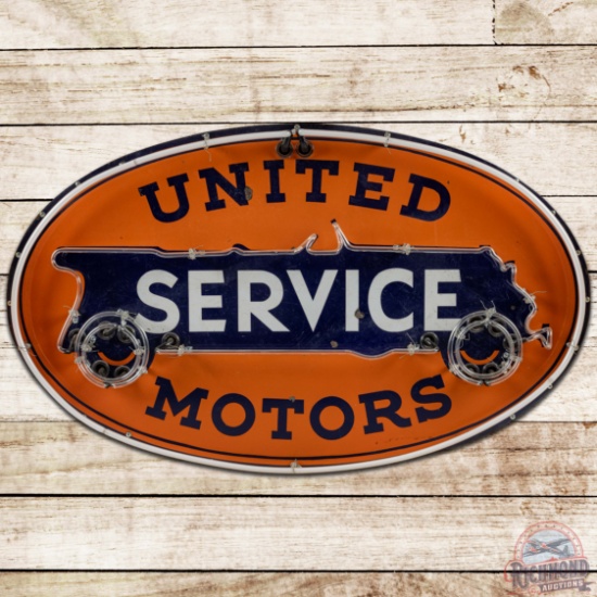 United Motors Service 48" SS Porcelain Neon Sign