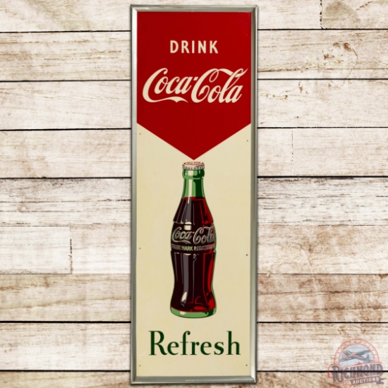 Drink Coca Cola Refresh Vertical SS Tin Sign w/ Bottle Logo