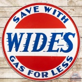 Save With Wides Gas For Less 6' DS Porcelain ID Sign w/ Ring