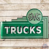 Rare GMC Trucks DS Porcelain Neon Sign w/ Drop Shade Lettering