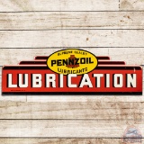 Pennzoil Lubrication Die Cut SS Tin Sign w/ Red Bell
