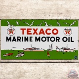 Texaco Marine Motor Oil DS Porcelain Sign w/ Ships 