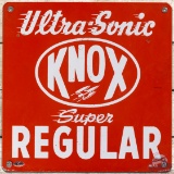 Ultra-Sonic Knox Super Regular SS Porcelain Gas Pump Plate Sig w/ Jet
