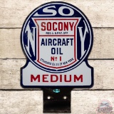 Socony Aircraft Oil No. 1 Medium DS Porcelain Paddle Sign
