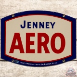 Jenney Aero Gasoline SS Porcelain Pump Plate Sign Boston MA