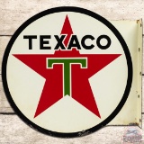 Scarce 1962 Texaco Gasoline DS Tin Flange Sign 