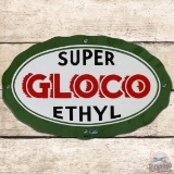 Super Gloco Ethyl SS Porcelain Gas Pump Plate Sign