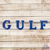 Gulf Gasoline Service Station 5' SS Porcelain Sign