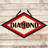 Diamond DX Gasoline DS Porcelain Sign w/ Factory Frame & Hangers