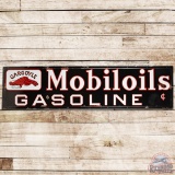Gargoyle Mobiloil Gasoline SS Porcelain Pricer Sign w/ Logo
