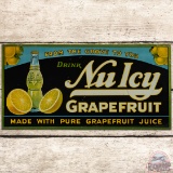 Early Drink Nu Icy Grapefruit Embossed SS Tin Sign w/ Bottle