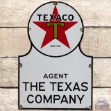 1933 Texaco Agent The Texas Company SS Porcelain Truck Keyhole Sign 