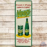 Veep Lemon Light Product of Coca Cola SS Tin Sign w/ Can & Bottle