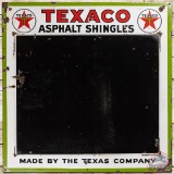 Rare Texaco Asphalt Shingles SS Porcelain Sign w/ Logos