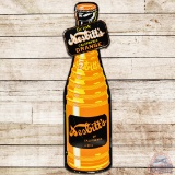 Drink Nesbitt's California Orange Die Cut Emb SS Tin Bottle Sign