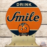 Drink Smile DS Tin Flange Sign w/ Orange Logo